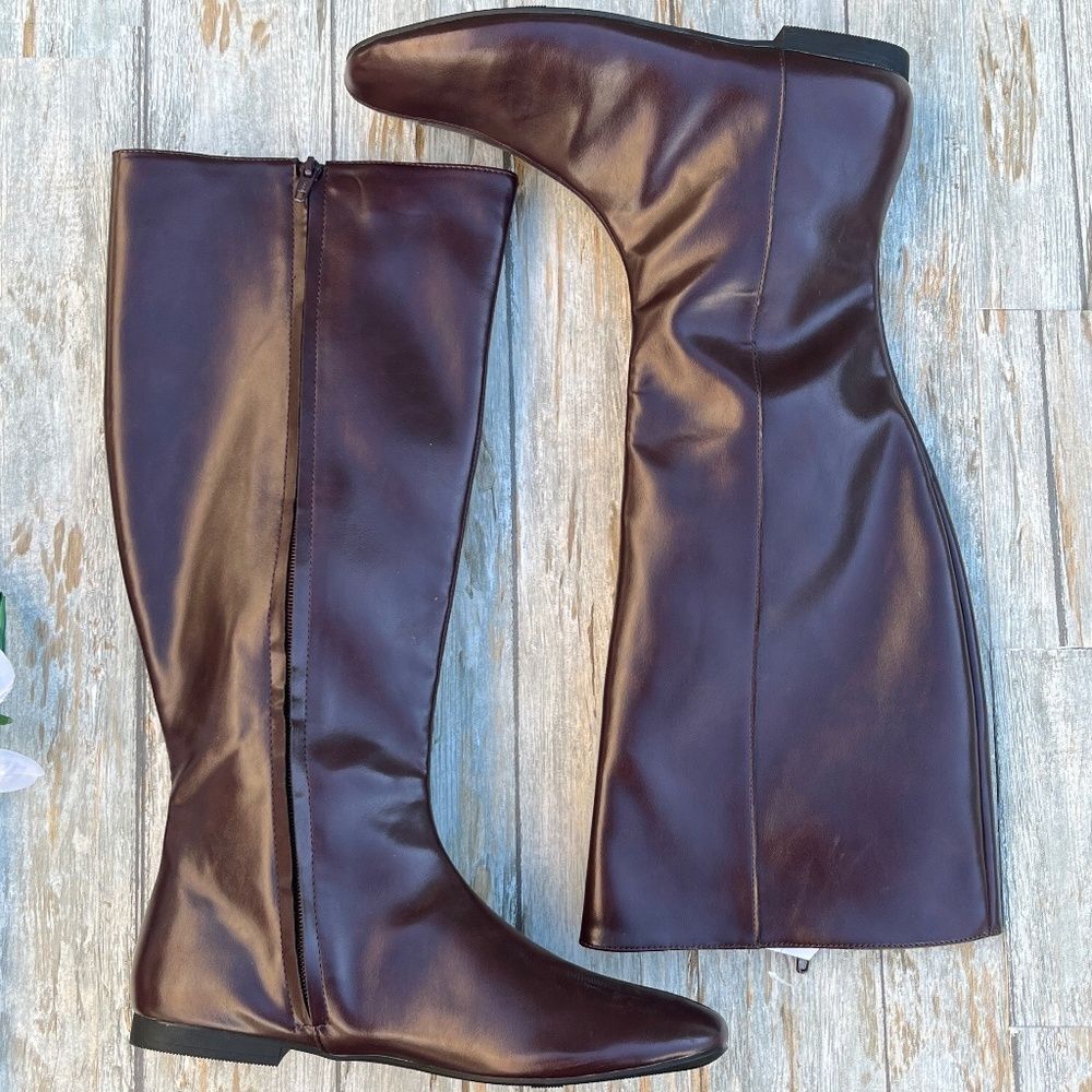 Women's Faux Leather Knee High Boots Size 11